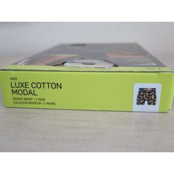 Nike KE1022-450 Mens Sz S Luxe Cotton Modal Boxer Brief Teal Blue All Over Print - Picture 4 of 4